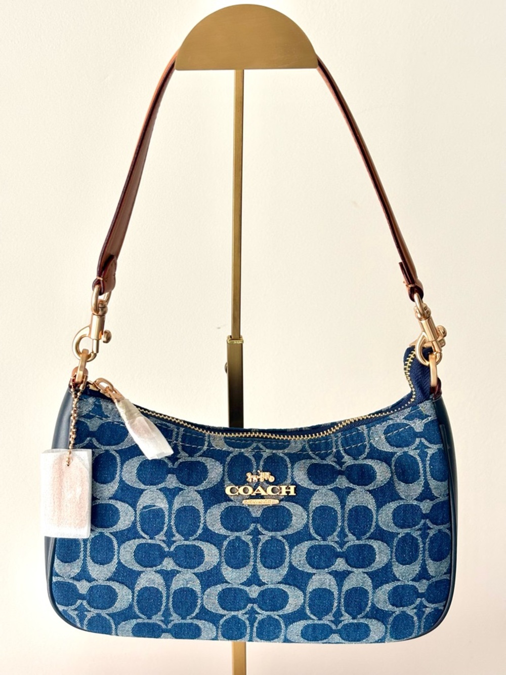 COACH DENIM Signature  Shoulder/Tote Bag -CAF82, dust bag